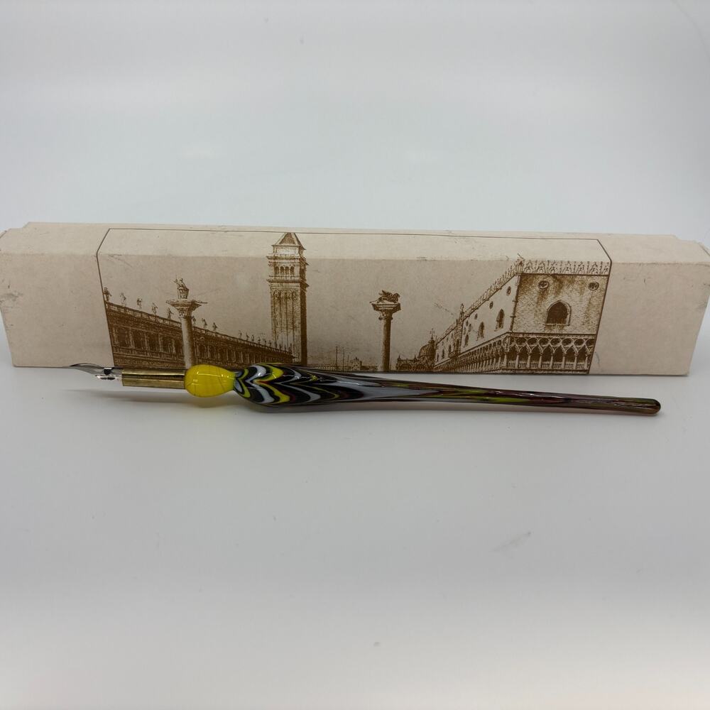 Andrea Baso Venezia Glass Dip Pen Calligraphy Pen With Box 7.5 In